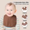 Picture of Susurration Muslin Baby Drool Bibs 6Pack Soft Square Adjustable Baby Bandana Bibs for Unisex Girls & Boys (GreenBrown)