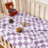 Picture of Yurhap Checkered Baby Blanket Fleece Baby Blankets for Girls, Ultra Soft Cozy Fluffy Infant Toddler Newborn Receiving Blankets for Crib Stroller, 30''x40'', Purple