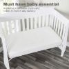 Picture of Everyday Kids 2-Pack Fitted Crib Sheets, 100% Soft Breathable Microfiber Baby Sheet, Fits Standard Size Crib Mattress 28in x 52in, White Nursery Sheet and Navy Nursery Sheet