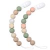 Picture of Pacifier Clip Baby Girls Binky Holder Soothie Paci Clip Silicone Bead Teething Relief Teether Toy Baby Birthday Christmas Set of 2 Pack(Green, Pinksand)
