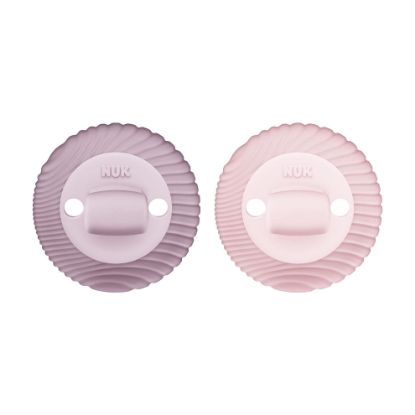 Picture of NUK for Nature Comfy Duet 100% Silicone Soother 2-in-1 Pacifier and Teether, 0-12M, Girls