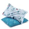 Picture of TILLYOU Toddler Pillowcase 2 Pack with Envelope Closure,13" x 18" Silky Soft Microfiber Travel Kids Pillowcase for Boys and Girls, Sports Boy Big-Eared Dog&Bicycle