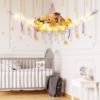 Picture of CERETIA Stuffed Animal Hammock with LED Light, Toy Hammock for Stuffed Animals Storage for Kids, Stuffed Animal Hammock Corner, Rainbow