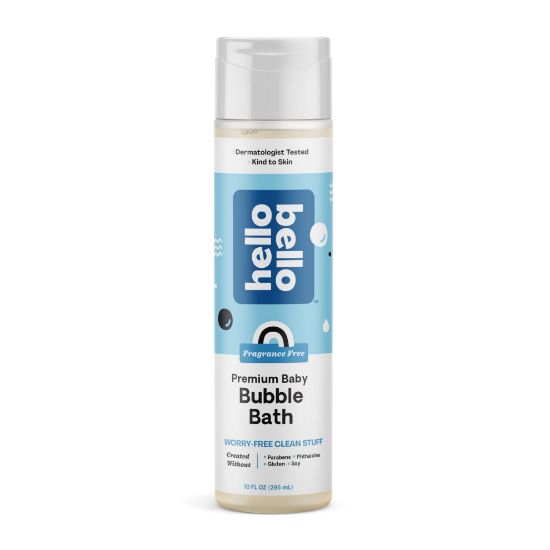 Picture of Hello Bello Bubble Bath, Gentle Hypoallergenic Formula for Babies and Kids, Vegan and Cruelty-Free, Fragrance Free, 10 fl oz