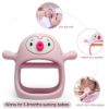 Picture of Smily Mia Penguin Buddy Never Drop Silicone Baby Teething Toy for 0-6month nfants, Baby Chew Toys for Sucking Needs, Hand Teether for 3-6Months,Car Seat Toy for Infants, Old Roze