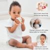 Picture of Smily Mia Teething Toys/Teethers for Babies 6-12 Months, Reindeer Baby Chew Toy 3-6 Months for Teething Relief, Get-A-Grip Baby Hand Teether, Silicone Teething Mittens for 0-6Months, Nude