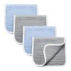 Picture of Synrroe Burp Cloths Large, Muslin Burp Cloths for Baby Girls and Boys, Pack of 4 Extra Absorbent and Soft Muslin, 6 Layers 20 by 10 Inches 100% Cotton (Blue-Grey 4 Pack)