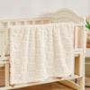 Picture of Yurhap Fleece Baby Blanket Heart Checkered Blanket, Ultra Soft Cozy Baby Blankets for Boys Girls, Fluffy Infant Toddler Newborn Receiving Blankets for Crib Stroller 30”×40” (Cream)