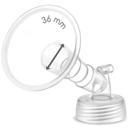Picture of 1X 36 mm Maymom Two-Piece Wide Neck Pump Parts for Spectra S1/S2 Pumps; Incl Wide Mouth Flanges; Not Original Spectra Flange