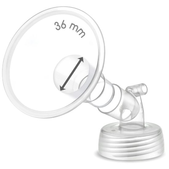 Picture of 1X 36 mm Maymom Two-Piece Wide Neck Pump Parts for Spectra S1/S2 Pumps; Incl Wide Mouth Flanges; Not Original Spectra Flange
