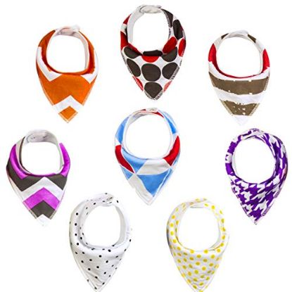 Picture of Gelisite 8 Pack Bibs Baby Bibs Bandana Bibs Organic Cotton for Absorbent Drooling Teething GL007?