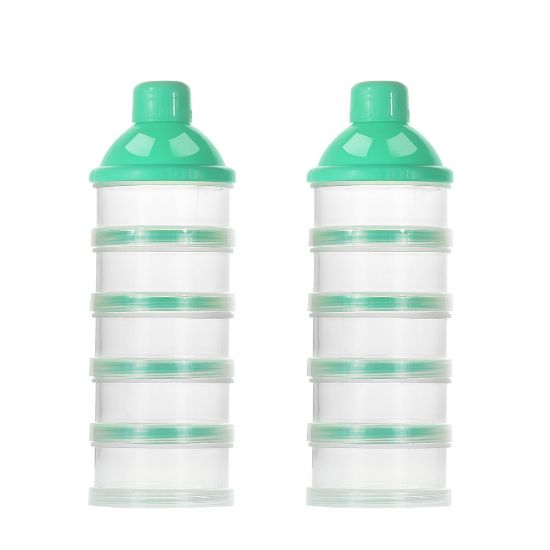 Picture of Accmor Formula Dispenser On The Go, 5 Compartments Stackable Formula Container for Travel, Baby Milk Powder Kids Snack Container, BPA Free