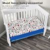 Picture of Everyday Kids 2 Pack Fitted Boys Crib Sheet, 100% Soft Breathable Sheet, Fits Standard Size Crib Mattress 28in x 52in, Nursery Sheet - Train/Light Blue
