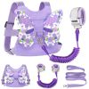 Picture of Accmor Toddler Harness Leash + Anti Lost Wrist Link, Kids Butterfly Harnesses With Children Leashes, Cute Baby Leash Walking Assistant Wristband Strap Tether for Girls Outdoor (Purple)