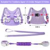 Picture of Accmor Toddler Harness Leash + Anti Lost Wrist Link, Kids Butterfly Harnesses With Children Leashes, Cute Baby Leash Walking Assistant Wristband Strap Tether for Girls Outdoor (Purple)