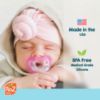 Picture of RaZbaby JollyPop Pacifier, Holder w/Detachable Baby Pacifier, Stuffed Animal RaZbuddy, All Ages 0M+, 100% Medical Grade USA Made Silicone, Machine Washable, Textured & Easy to Hold - T-Rex