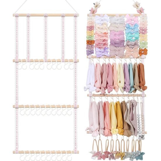 Picture of POVETIRE Headband Holder Hair Bows Organizer for Girls, Baby Headbands Hair Accessories Organizer Storage Wall Hanging Decor for Toddler Girls Room