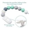 Picture of Pacifier Clips for Baby, TYRY.HU Soothie Paci Clip Girls Binky Holder Silicone Teething Beads Relief Teether Toys Birthday Christmas 2 Pack