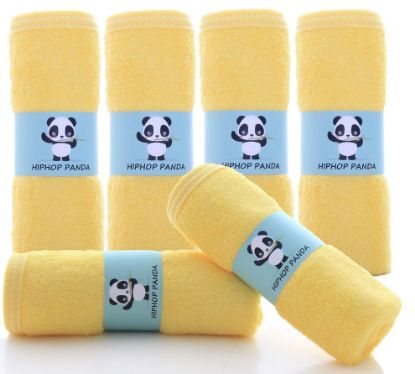 Picture of HIPHOP PANDA Baby Washcloths, Rayon Made from Bamboo - 2 Layer Ultra Soft Absorbent Newborn Bath Face Towel - Reusable Baby Wipes for Delicate Skin - Yellow, 6 Pack