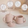 Picture of Moonkie Silicone Baby Sippy Cups | 3 Stages Training Cup Straw Cup for Infants Toddlers and Kid | 4 oz 1Pack