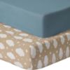 Picture of GUNTAIL Baby Crib Sheets for Boys Girls, 2 Pack Fitted Crib Sheet for Standard Crib and Toddler Mattress, Soft Microfiber Baby Sheet 52x28x8in. (Clouds & Dark Green)