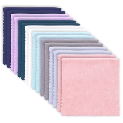 Picture of 16 Pack Baby Washcloths burp cloths - 20" x 10" - Luxury Multicolor Coral Fleece - Extra Absorbent and Soft Wash Clothes for Newborns, Infants and Toddlers - Suitable for Sensitive Skin and New Born