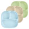 Picture of Re-Play Made in USA 7" Deep Walled Divided Plates for Kids, Set of 3 - Reusable 3 Compartment Plates, Dishwasher and Microwave Safe - 7.37" x 7.37" x 1.25", Beach Baby