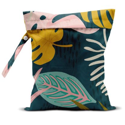 Picture of zcyxuuw Wet Bag, Wet Dry Bag, Wet Bag for Swimsuit, Travel, Beach, Pool, Diapers, Dirty Yoga Gym Clothes, Makeup Bag, Waterproof Tropical Palm Leaves Decor Jungle Palm Leaf Favors