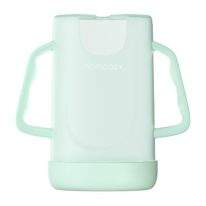 Picture of Momcozy Squeeze Pouch Holder for Food Pouches and Drink Boxes, Baby Pouch Holder Allows Baby to Self-Feed and Avoid Messes, Baby Food Pouch Holder Handle is Easy to Grip, Comfortable, Green