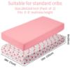 Picture of GUNTAIL Baby Crib Sheets for Boys Girls, 2 Pack Fitted Crib Sheet for Standard Crib and Toddler Mattress, Soft Microfiber Baby Sheet 52x28x8in. (Love & Pink)