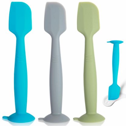 Picture of MAIKKB Diaper Spatula Butt Spatula Baby Diaper Cream Spatula 3 Pcs,Soft Silicone Baby Butt Spatula,Butt Paste Spatula,Diaper Cream Applicator,Diaper Rash Cream Applicator with Suction Base