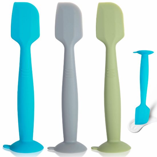 Picture of MAIKKB Diaper Spatula Butt Spatula Baby Diaper Cream Spatula 3 Pcs,Soft Silicone Baby Butt Spatula,Butt Paste Spatula,Diaper Cream Applicator,Diaper Rash Cream Applicator with Suction Base