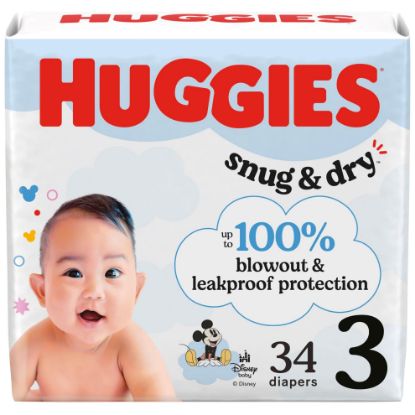 Picture of Huggies Size 3 Diapers, Snug & Dry Baby Diapers, Size 3 (16-28 lbs), 34 Count, Packaging May Vary