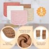 Picture of MIGIOL Baby Burp Cloth 100% Cotton Newborn Cotton Muslin Burp Cloth 10x20 inches (Pink & Coffee 5 Pieces)