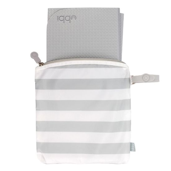 Picture of Ubbi On-the-Go Changing Mat with Carrying Bag, Soft and Comfortable Diaper Bag Accessory Must Have for Newborns, Easy to Clean, Portable Changing Pad, Gray