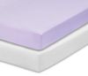Picture of Everyday Kids 2-Pack Fitted Crib Sheets, 100% Soft Breathable Microfiber Baby Sheet, Fits Standard Size Crib Mattress 28in x 52in, White Nursery Sheet and Lavender Nursery Sheet