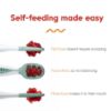 Picture of NumNum Baby Spoons Set, Baby Essentials Pre-Spoon GOOtensils for 6+ Months, First Stage Self-Feeding Spoons for Baby Led Weaning (BLW), Silicone Toddler Utensils, BPA-Free, 2 Pack Olive/Newbury Navy