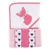 Picture of Luvable Friends Unisex Baby Hooded Towel with Five Washcloths, Foxy, One Size