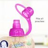 Picture of ChooMee SoftSip Food Pouch Top | Baby Led Weaning | No Spill Flow Control Valve, Protects Childs Mouth, 100% Silicone, BPA Free | 2CT Aqua Purple