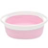 Picture of ABenkle Small Basket, 12"x 8" x 5" Cute Small Woven Basket, Rope Room Shelf Storage Basket, Cat Dog Toys Basket Chest Box, Decorative Empty Gift Basket with Handles - Pink