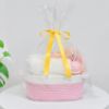 Picture of ABenkle Small Basket, 12"x 8" x 5" Cute Small Woven Basket, Rope Room Shelf Storage Basket, Cat Dog Toys Basket Chest Box, Decorative Empty Gift Basket with Handles - Pink