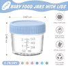Picture of DRKIO 6 Pack Glass Baby Food Storage Containers - 4 Oz Baby Food Jars with Lids Baby Food Maker Microwave Dishwasher Freezer Safe 100% Leak Proof BPA Free Reusable