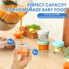 Picture of DRKIO 6 Pack Glass Baby Food Storage Containers - 4 Oz Baby Food Jars with Lids Baby Food Maker Microwave Dishwasher Freezer Safe 100% Leak Proof BPA Free Reusable