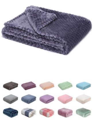 Picture of Fuzzy Blanket or Fluffy Blanket for Baby, Soft Warm Cozy Coral Fleece Toddler, Infant or Newborn Receiving Blanket for Crib, Stroller, Travel, Decorative(28Wx40L, Grape Purple)