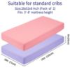 Picture of GUNTAIL Baby Crib Sheets for Boys Girls, 2 Pack Fitted Crib Sheet for Standard Crib and Toddler Mattress, Soft Microfiber Baby Sheet 52x28x8in. (Purple & Pink)