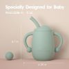 Picture of Cuddle Campus Pack of 2 Silicone Baby Training Cup, Shatterproof Toddler Sippy Cups with Straw, Open Cup for Baby, 6+ Months 4 Oz