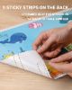 Picture of Disposable Stick-on Placemats 40 Pack for Baby & Kids, Toddler Placemats in Reusable Pouch 12" x 18" (Blue Ocean Life)