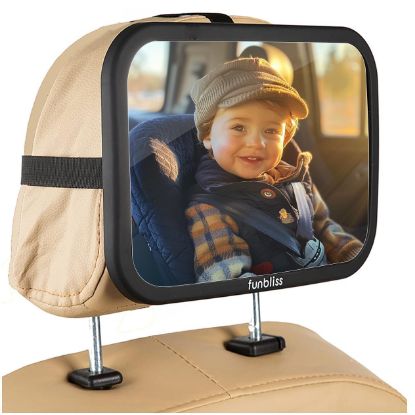 Picture of Baby Car Mirror Most Stable Backseat Mirror with Premium Matte Finish,Ultra High Definition PMMA Material, Secure and Shatterproof,Black