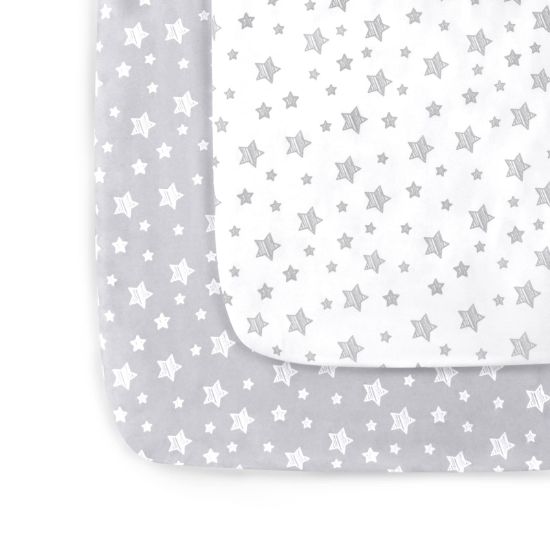 Picture of Crib Sheets for Boys or Girls 2 Pack, Fitted Crib Sheet for Standard Size Crib and Toddler Mattresses, Soft and Breathable Material, Grey & White
