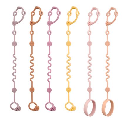 Picture of LittleHugs Toy Straps for Baby, 6pcs Adjustable Toy Holder for Stroller Accessories, Silicone Baby Tether Pacifier Clip, No Throw Baby Travel Essential Leash for High Chair, Car Seat